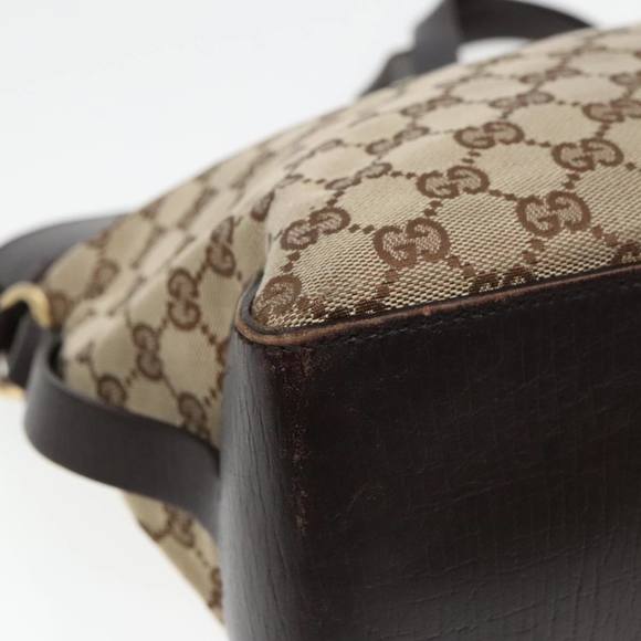 GUCCI GG Canvas Tote Bag Beige Brown Gold 106251 Auth 93839 - Picture 11 of 16